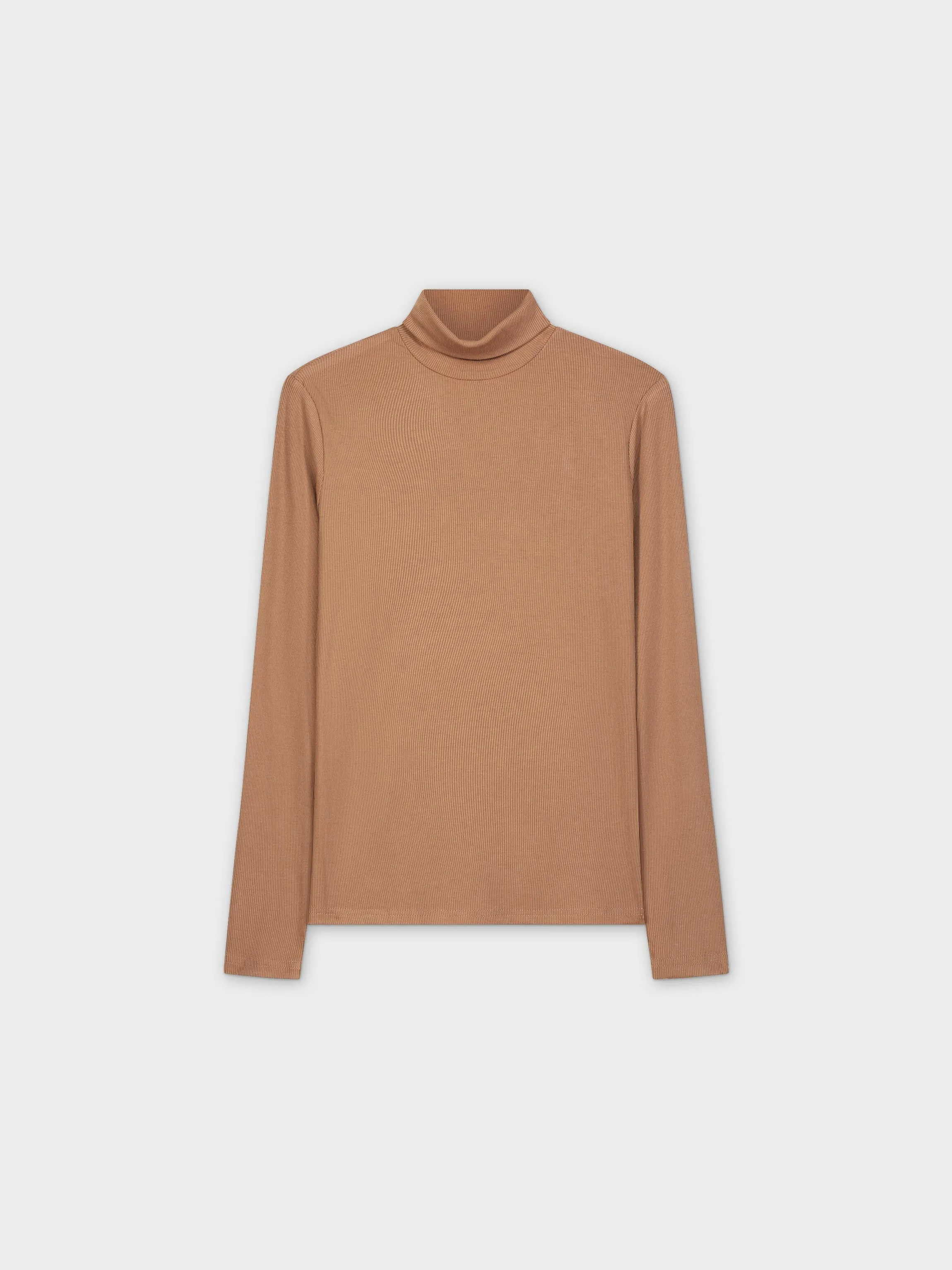 RIBBED TURTLENECK-MOCHA