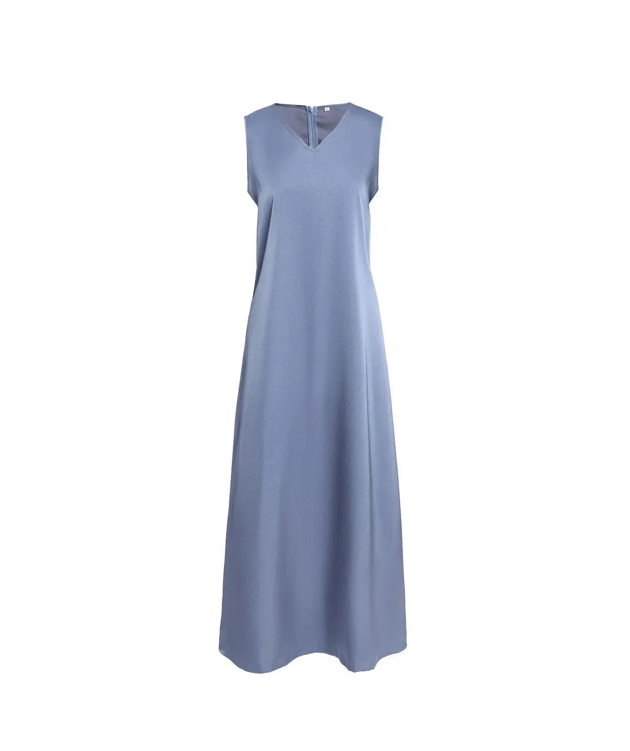 Satin Maxi Dress Rib Modal