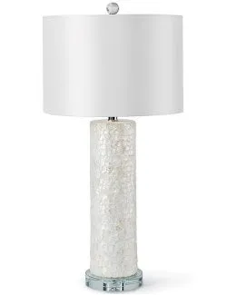 Scalloped Capiz Shell Tall Column Lamp