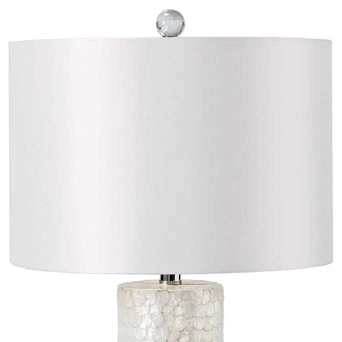 Scalloped Capiz Shell Tall Column Lamp