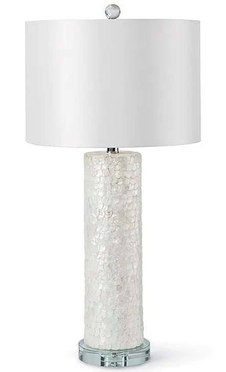 Scalloped Capiz Shell Tall Column Lamp