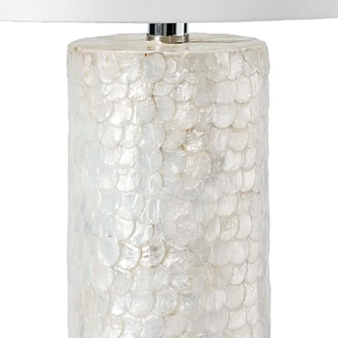 Scalloped Capiz Shell Tall Column Lamp