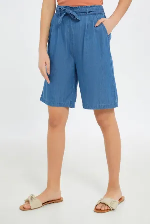 Senior Girls Blue Denim Culottes