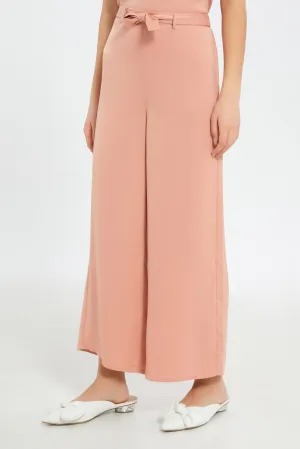 Senior Girls Pink Sateen Culottes