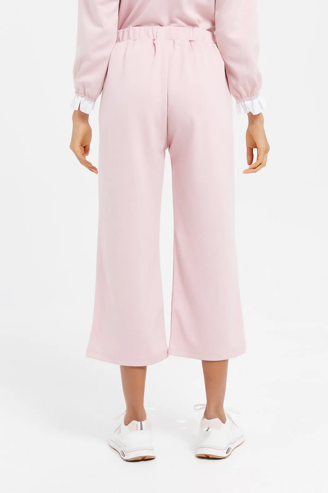 Senior Girls Pink Scuba Culottes