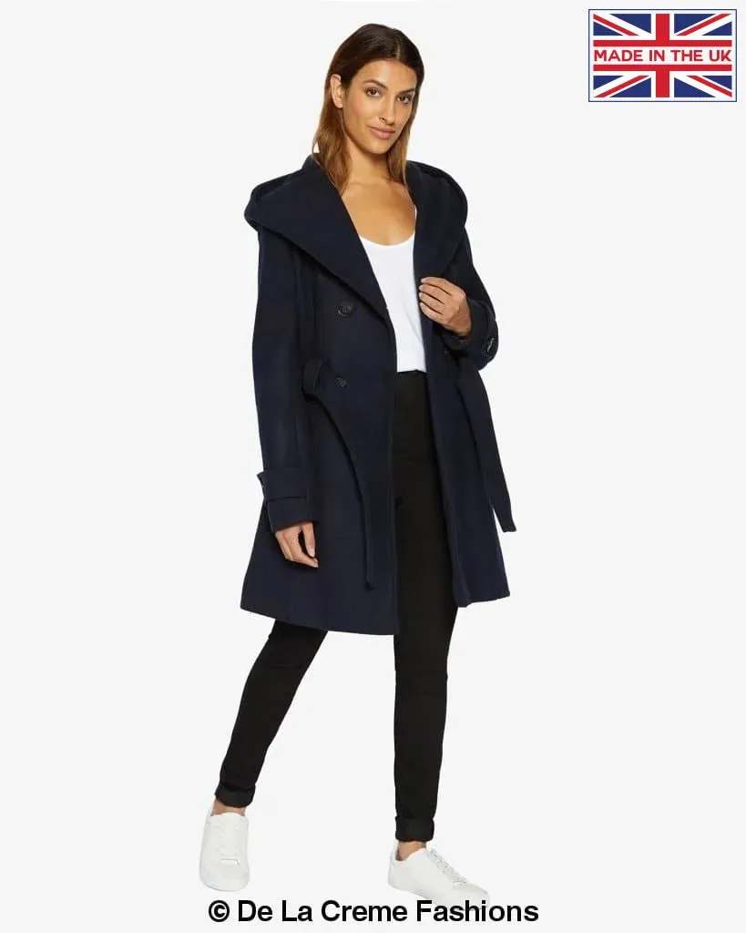 Slim Fit Shawl Hooded Coat (1325)