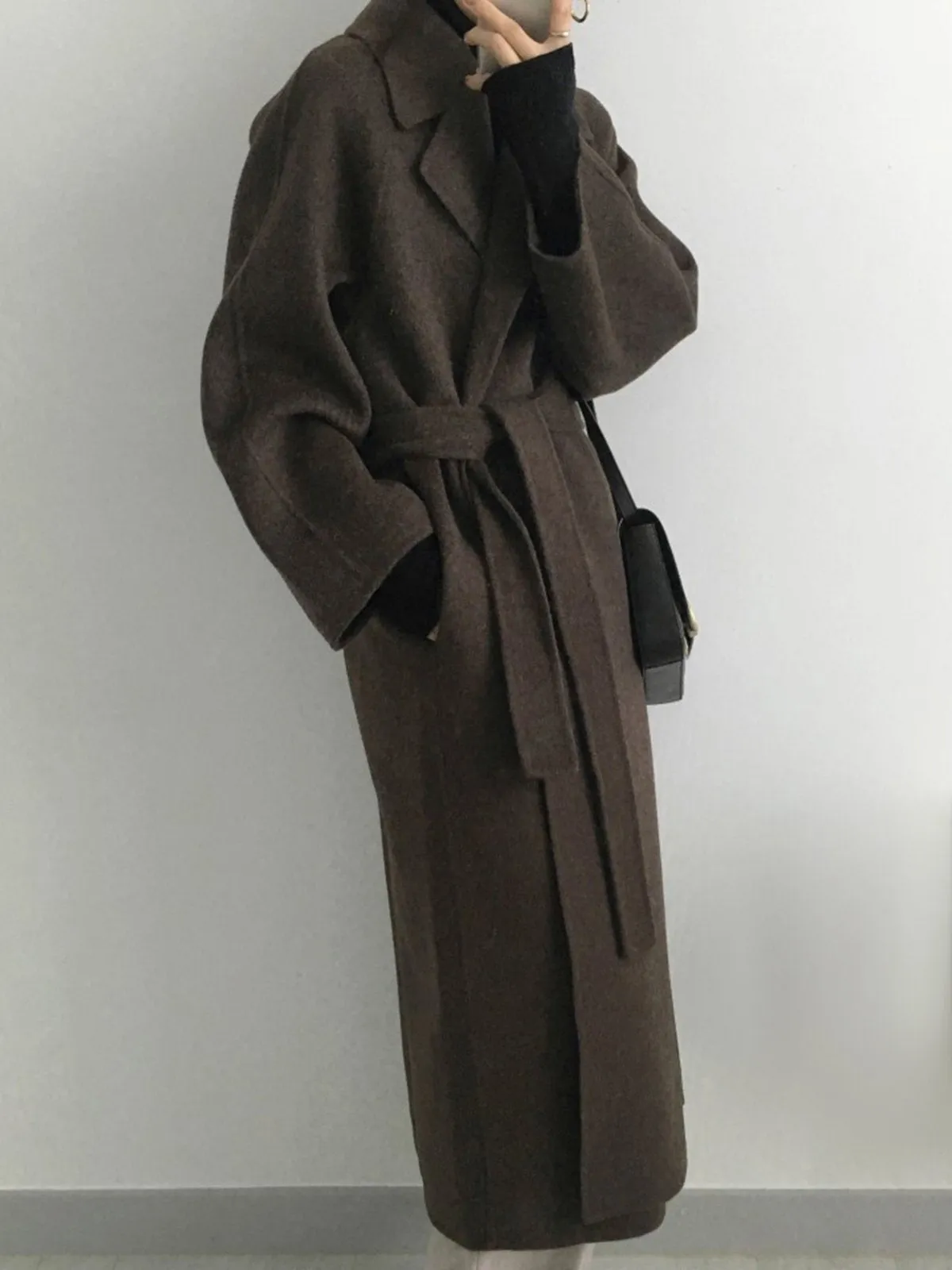 Soft Wool Belted Long Coat