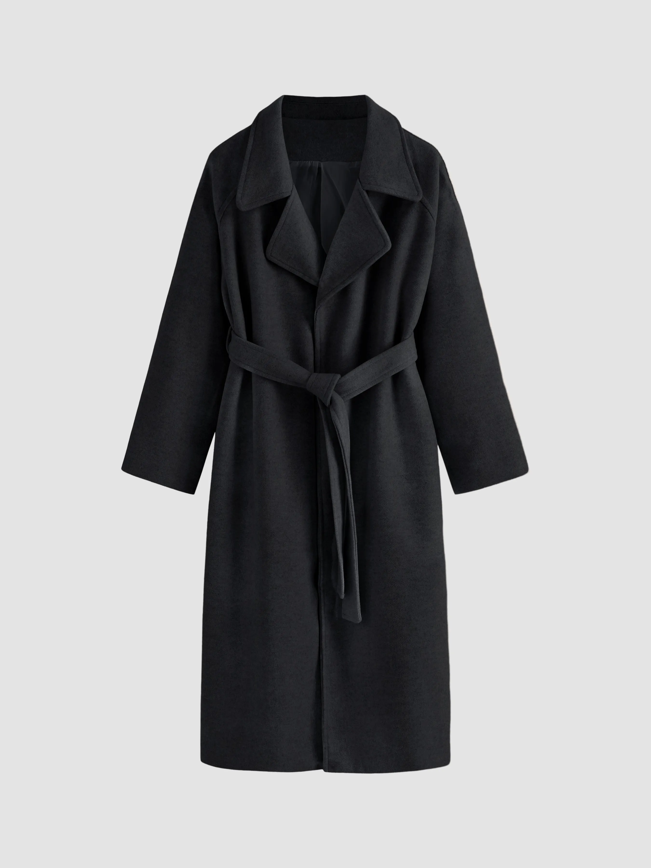 Soft Wool Belted Long Coat