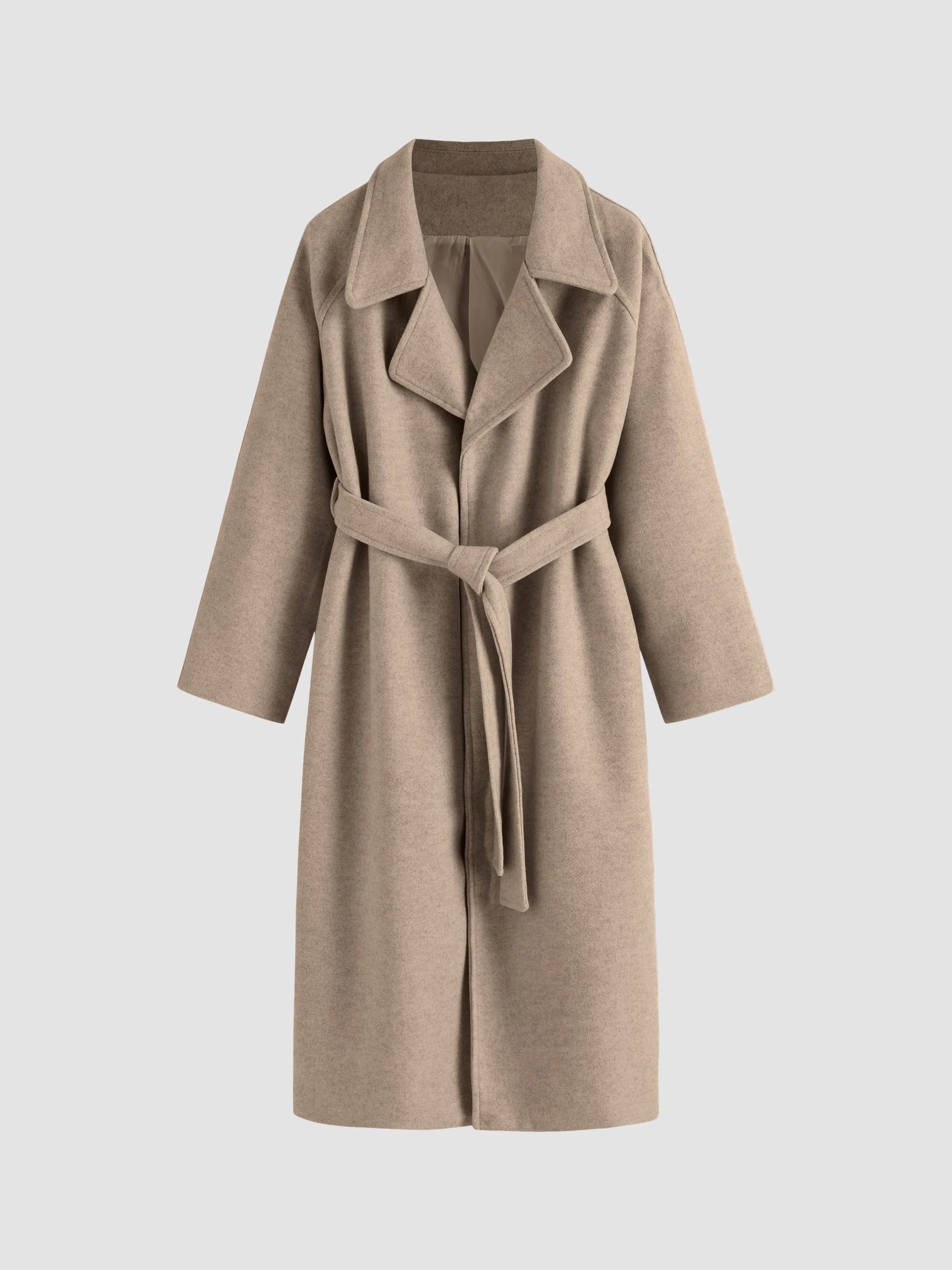 Soft Wool Belted Long Coat