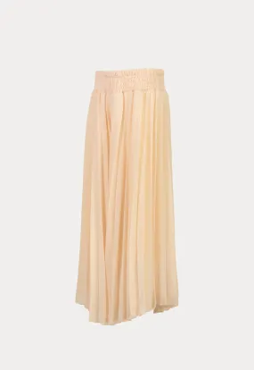 Solid Elasticated Chiffon Pleated Loose Culottes