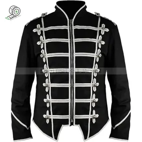 Steampunk Emo Punk Black Parade Coat for Goth Military Officer Made of Cotton