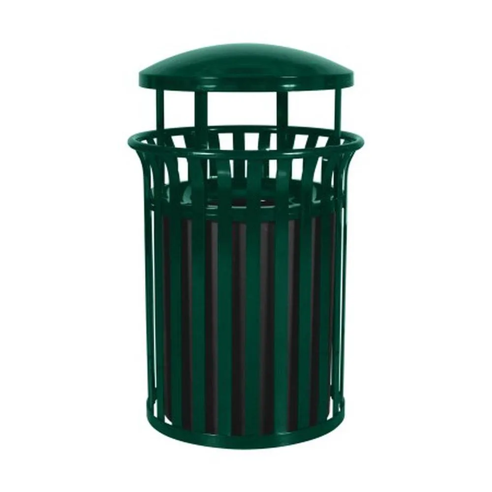 Streetscape Classic Outdoor Trash Receptacle w/ Rain Canopy (35 Gal.)