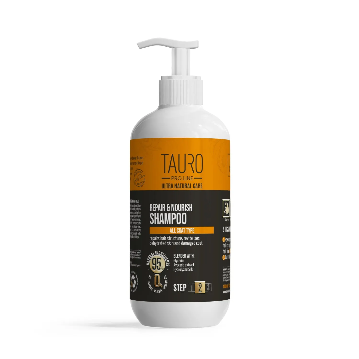 Tauro Pro Line Ultra Natural Care repair and nourish shampoo for dogs and cats skin and coat