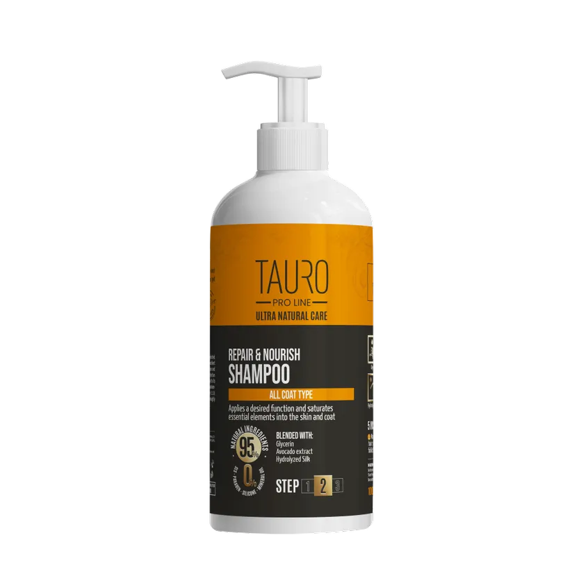 Tauro Pro Line Ultra Natural Care repair and nourish shampoo for dogs and cats skin and coat