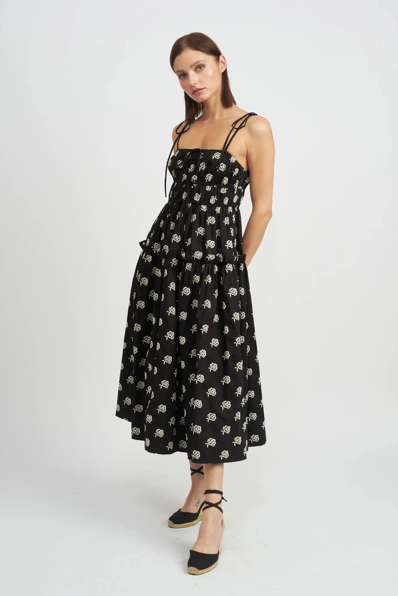 The Adreana Bow Midi Dress