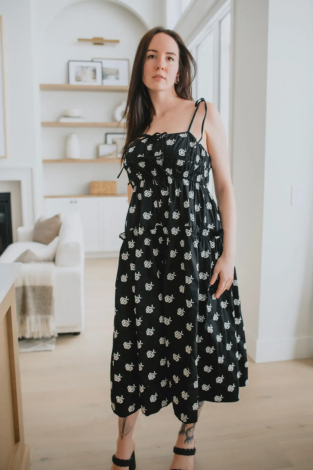 The Adreana Bow Midi Dress