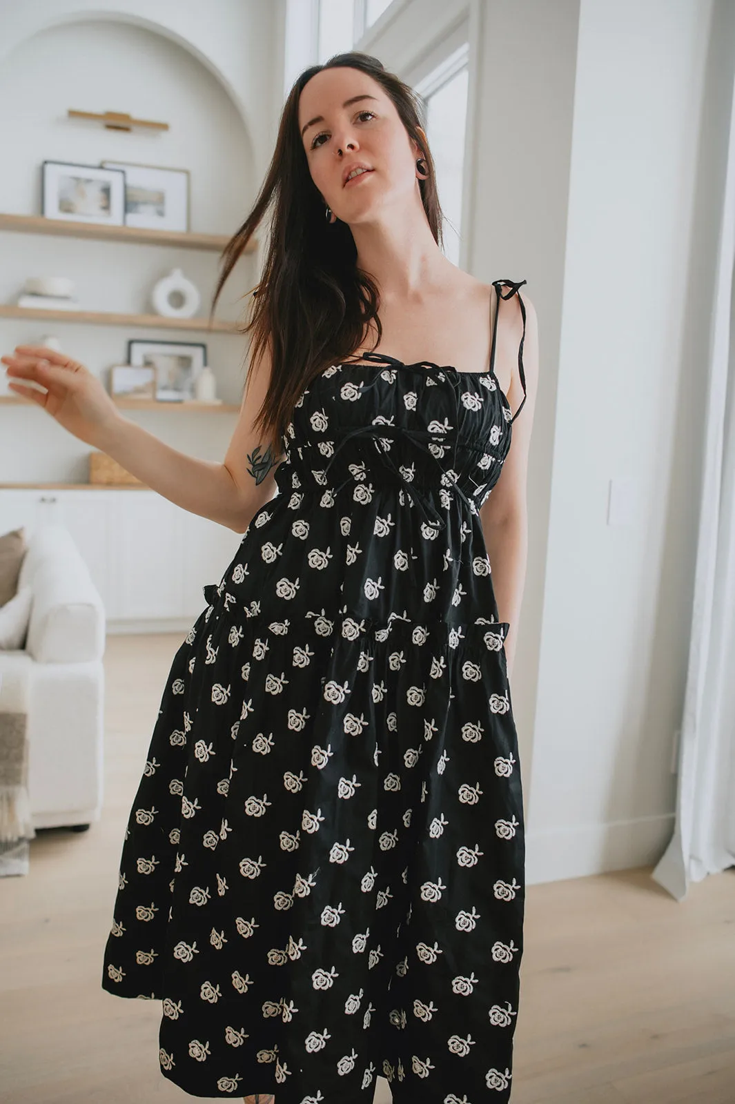 The Adreana Bow Midi Dress