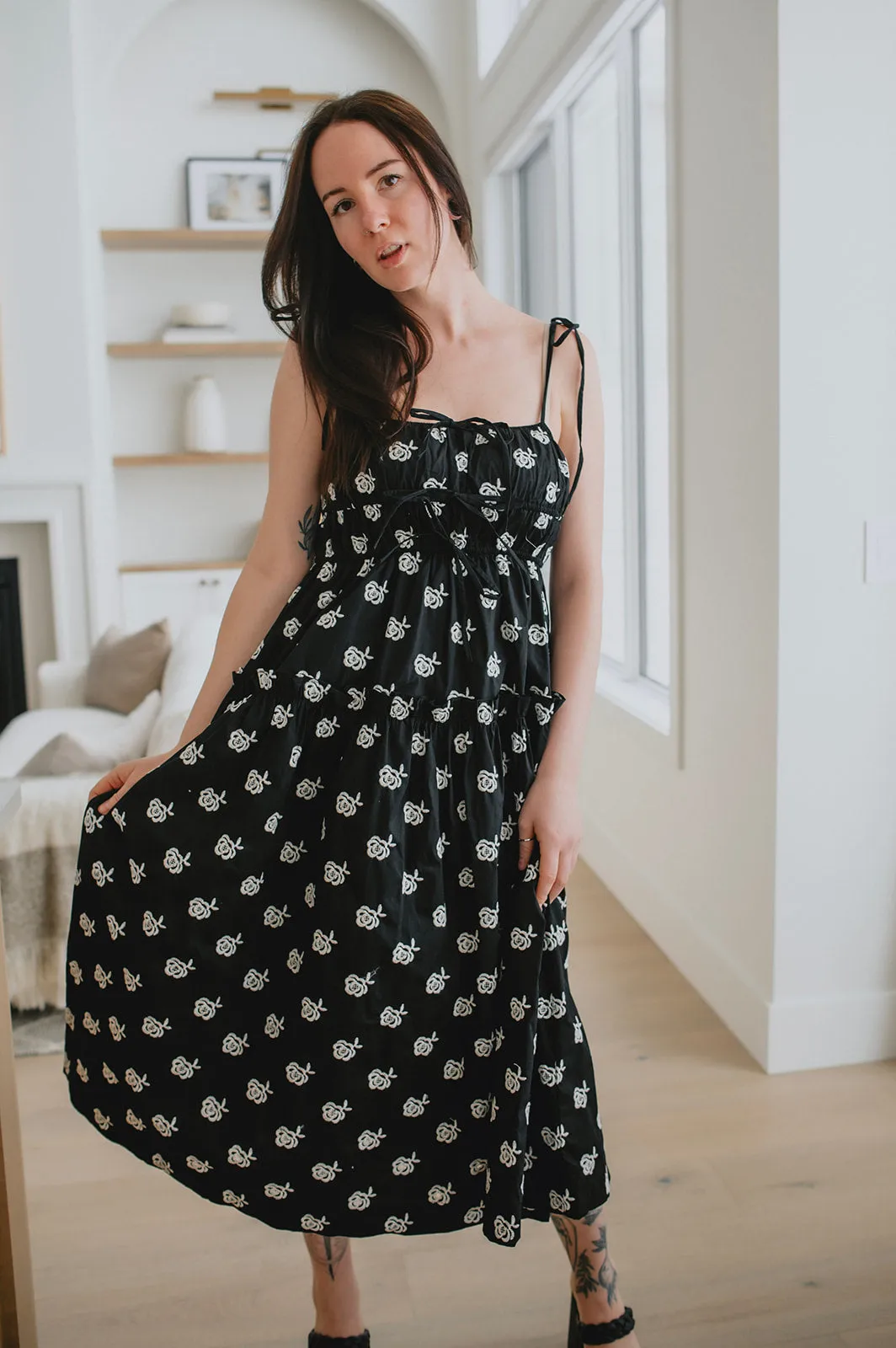 The Adreana Bow Midi Dress