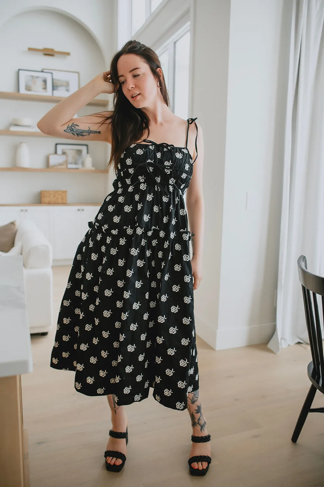 The Adreana Bow Midi Dress