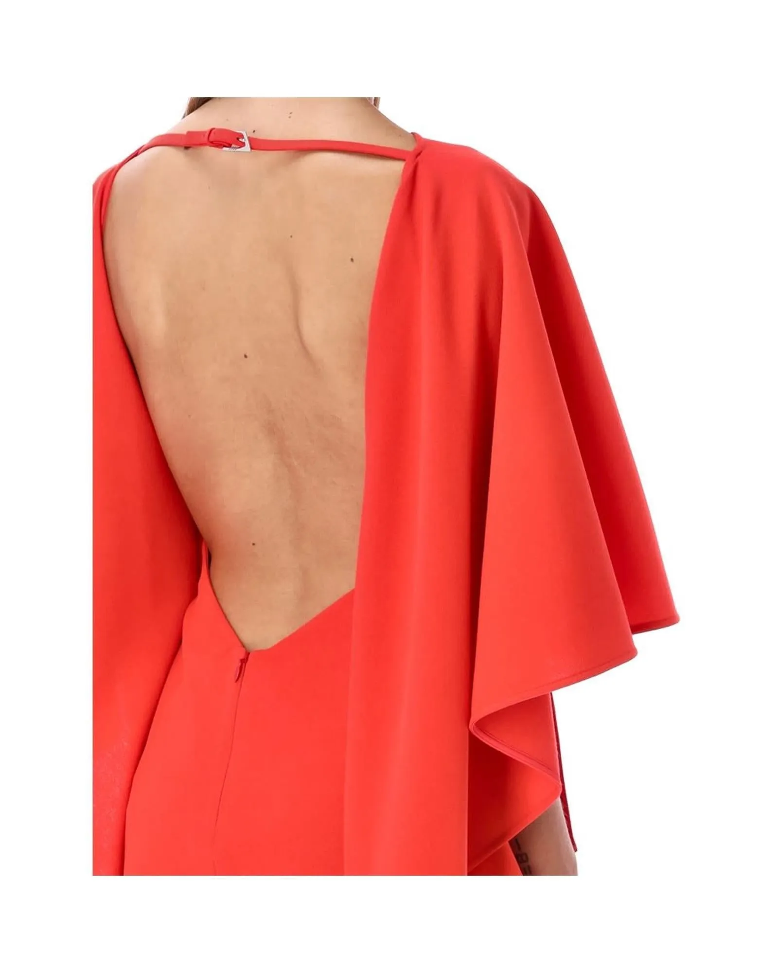 The Attico Cape Dress in Red