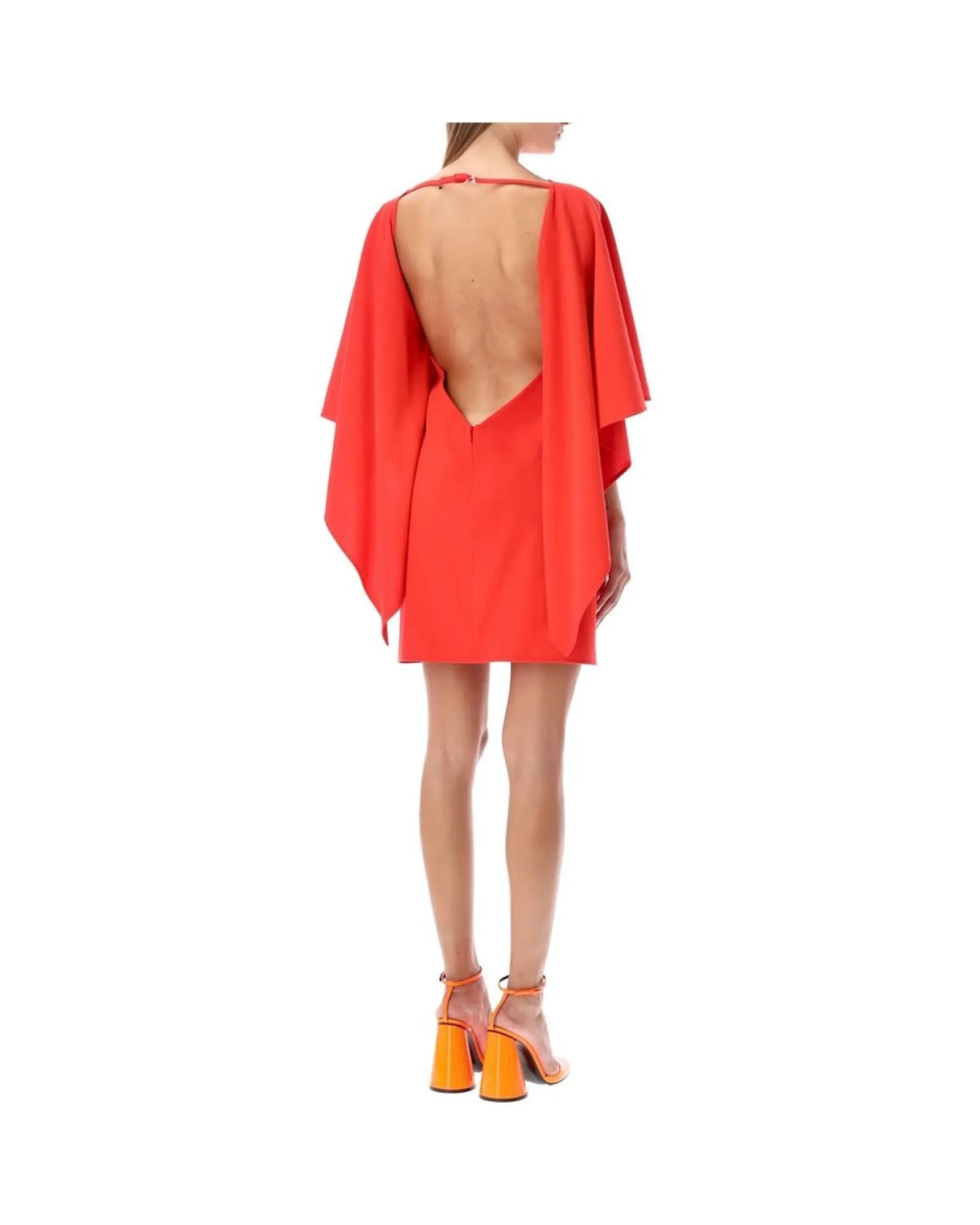 The Attico Cape Dress in Red