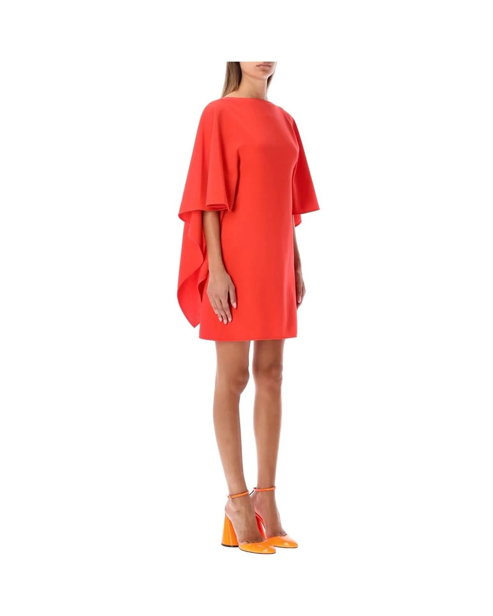 The Attico Cape Dress in Red