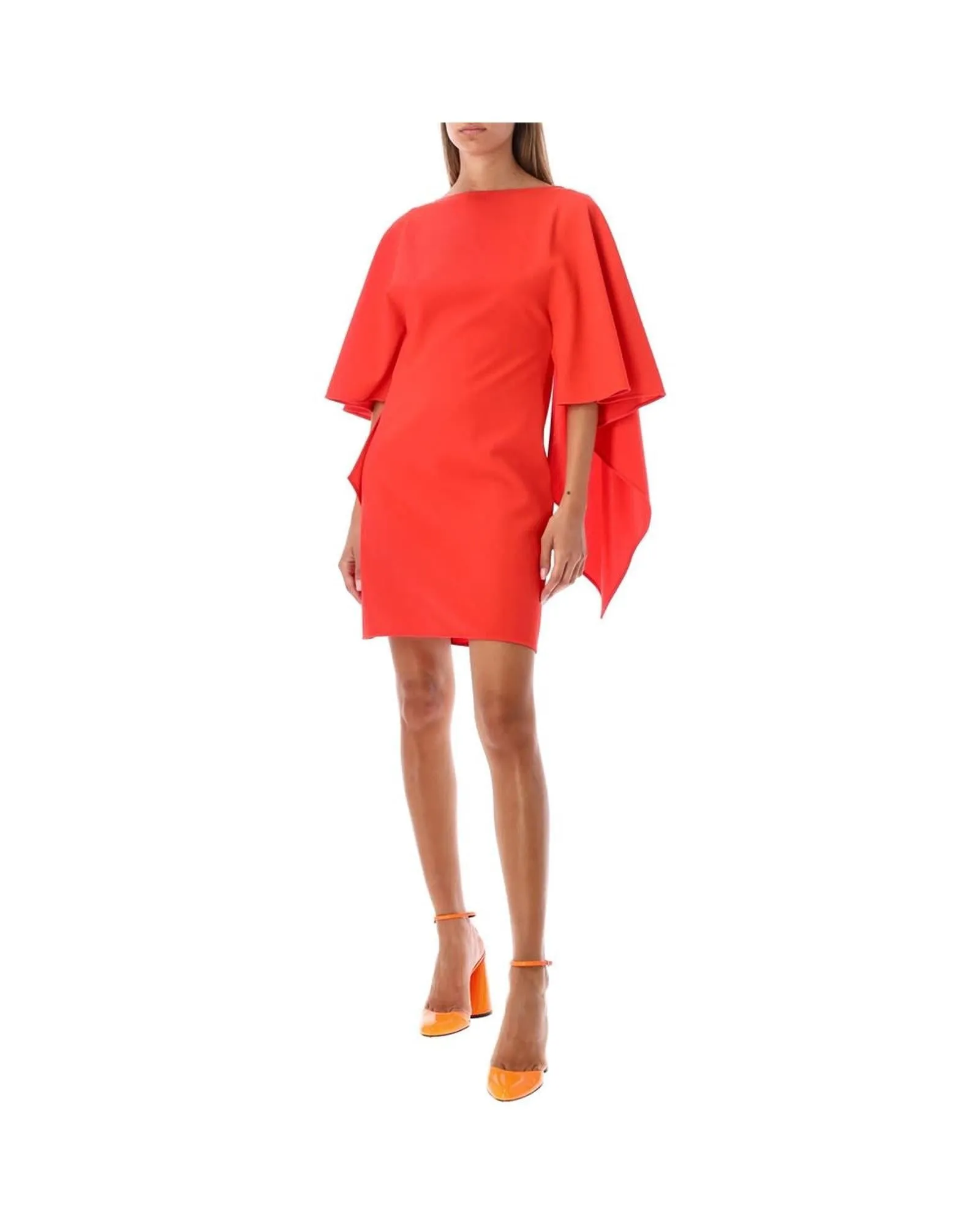 The Attico Cape Dress in Red