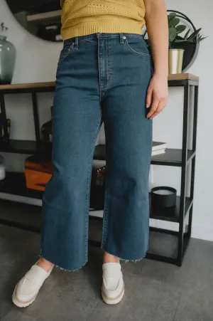 The Greta Mid-Rise Wide Leg Crop Denim - San Vicente