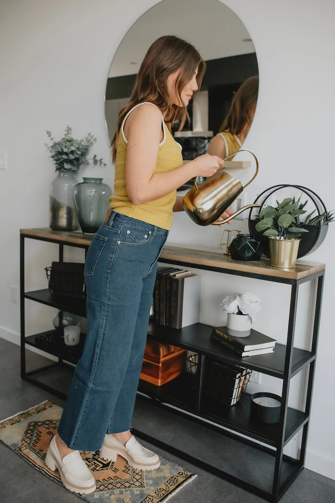 The Greta Mid-Rise Wide Leg Crop Denim - San Vicente