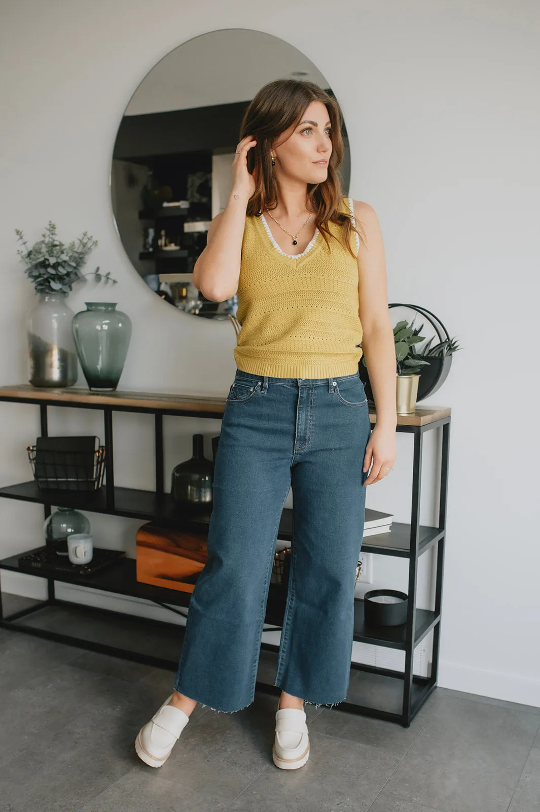 The Greta Mid-Rise Wide Leg Crop Denim - San Vicente