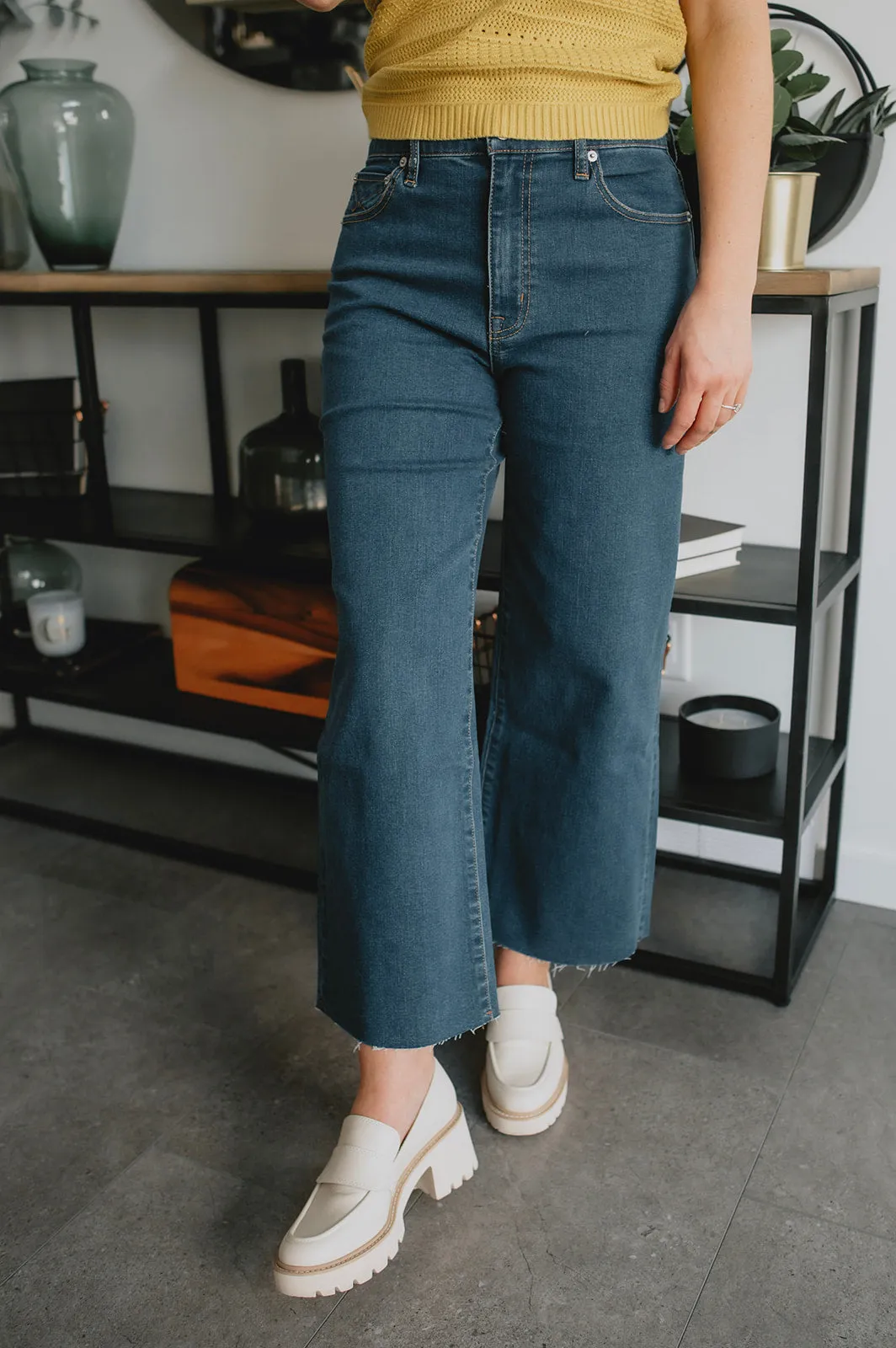 The Greta Mid-Rise Wide Leg Crop Denim - San Vicente