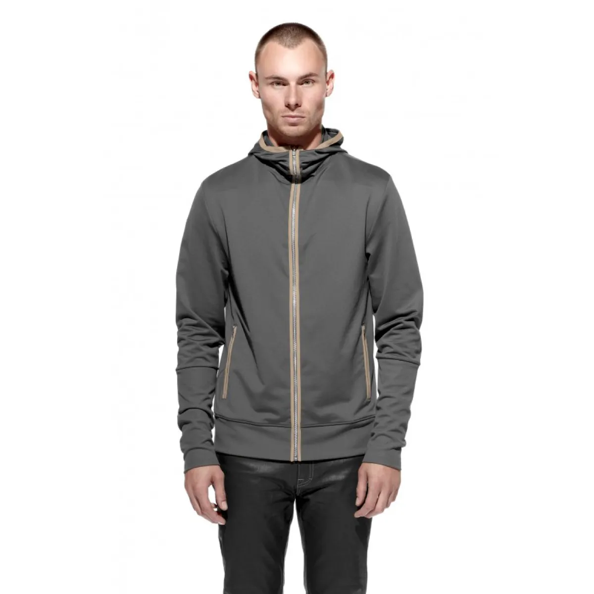 THE HOODED TRACK JACKET - STEEL