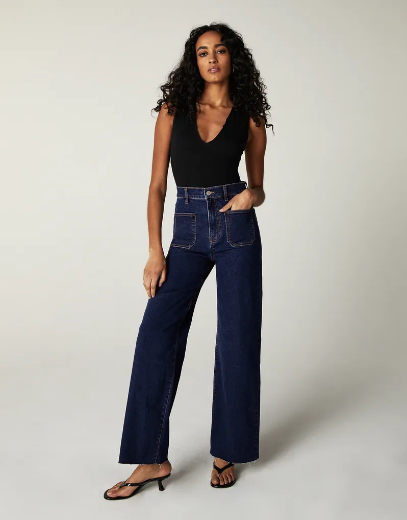 The Noemi High Rise Wide Leg Denim - Robertson