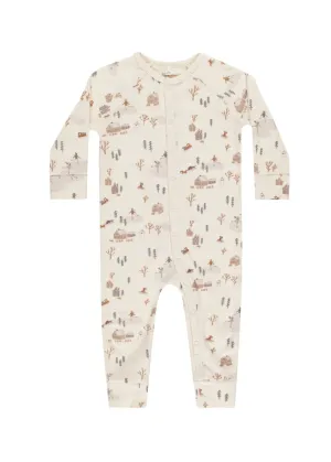 The Organic Long John Pajamas by Rylee   Cru - Winter Town - BABY