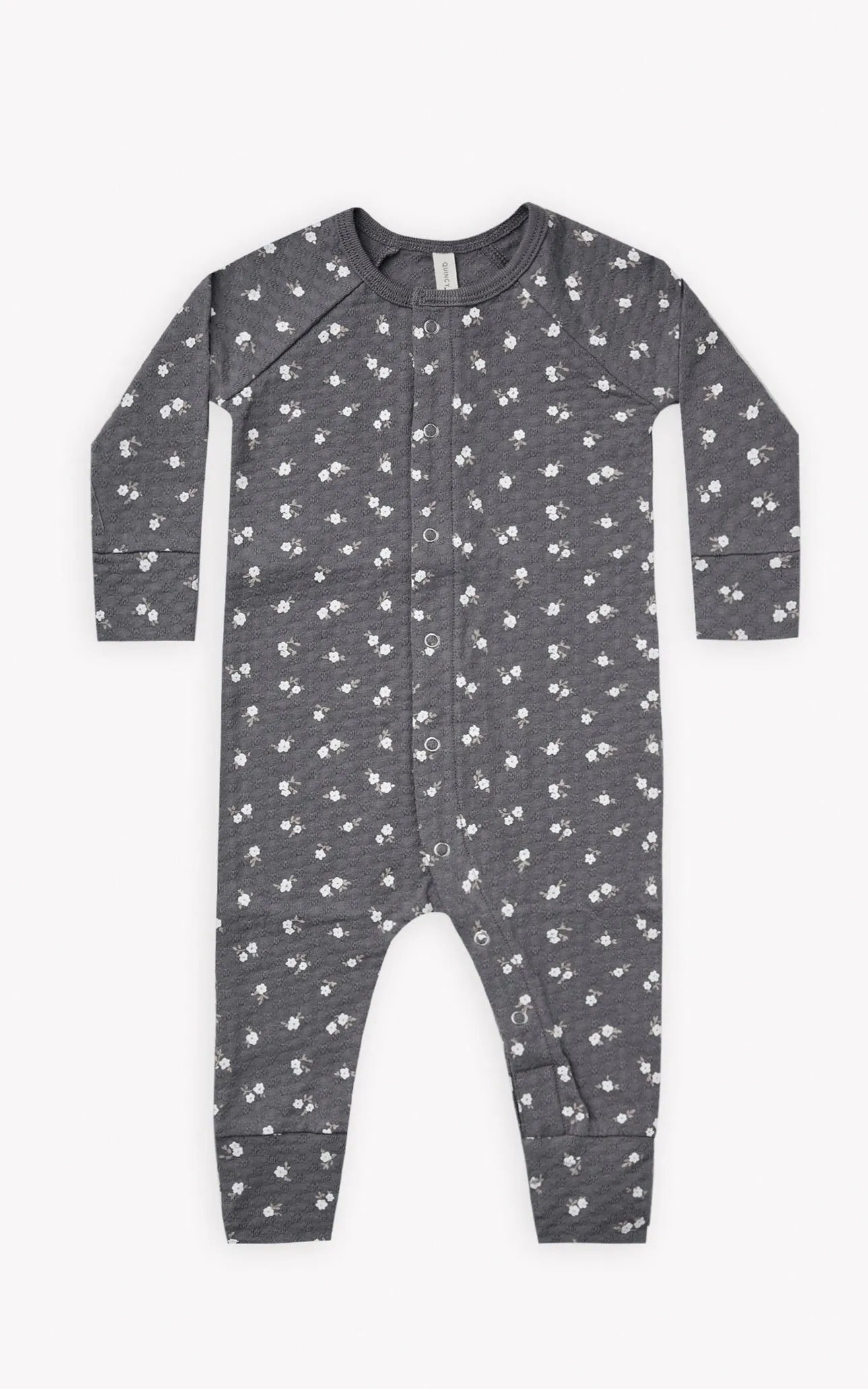 The Pointelle Long John - Dark Floral - BABY