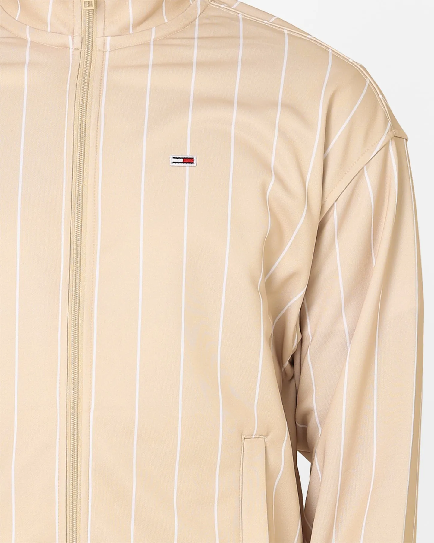 Tommy Jeans Relaxed Pinstripe Track Jacket Classic Beige