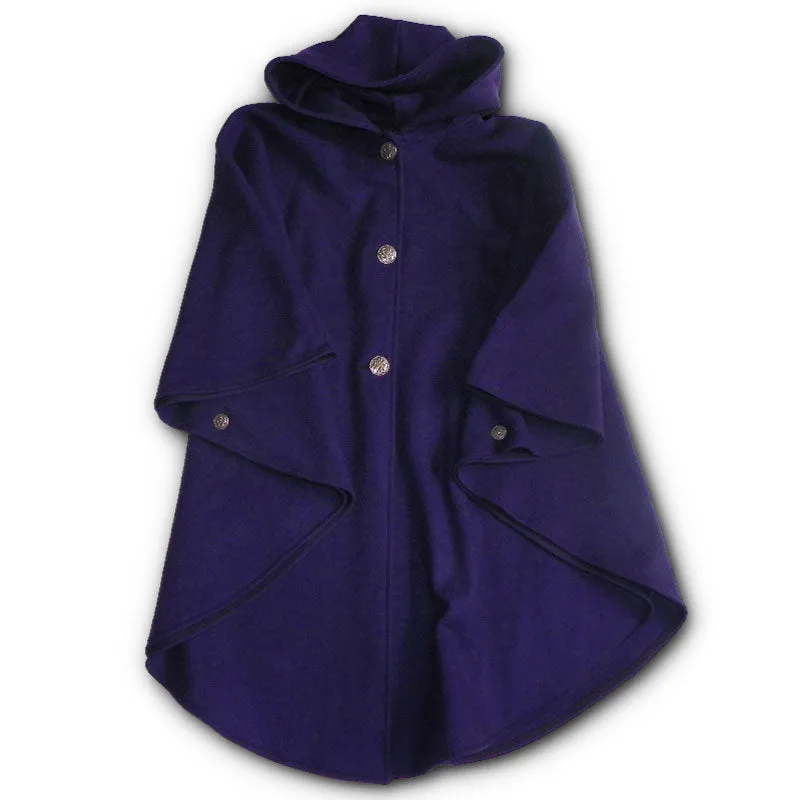 Traditional Button Cape - Deep Purple