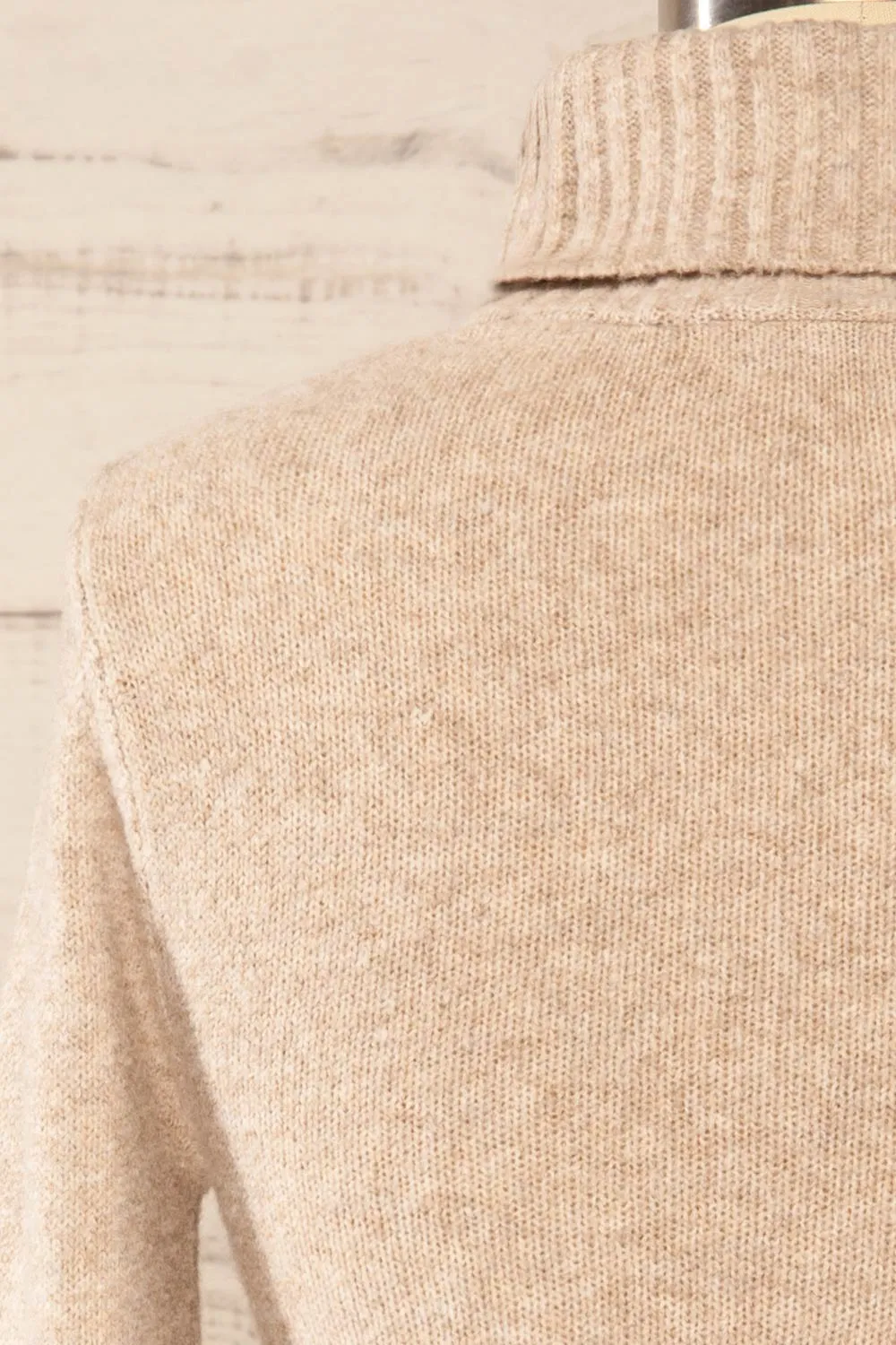 Tumut | Taupe Short Turtleneck Sweater