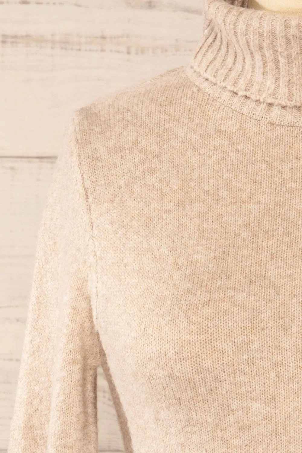 Tumut | Taupe Short Turtleneck Sweater