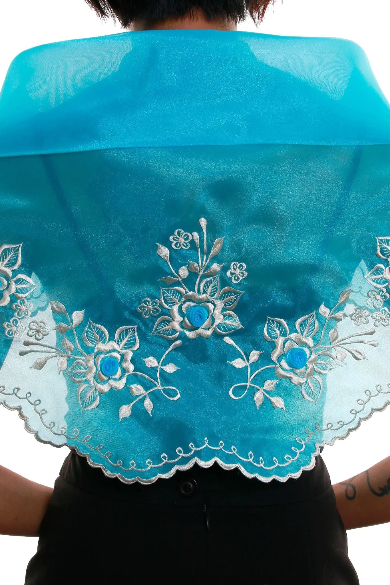 WA10 - Classic Alampay Aqua Blue - Filipiniana