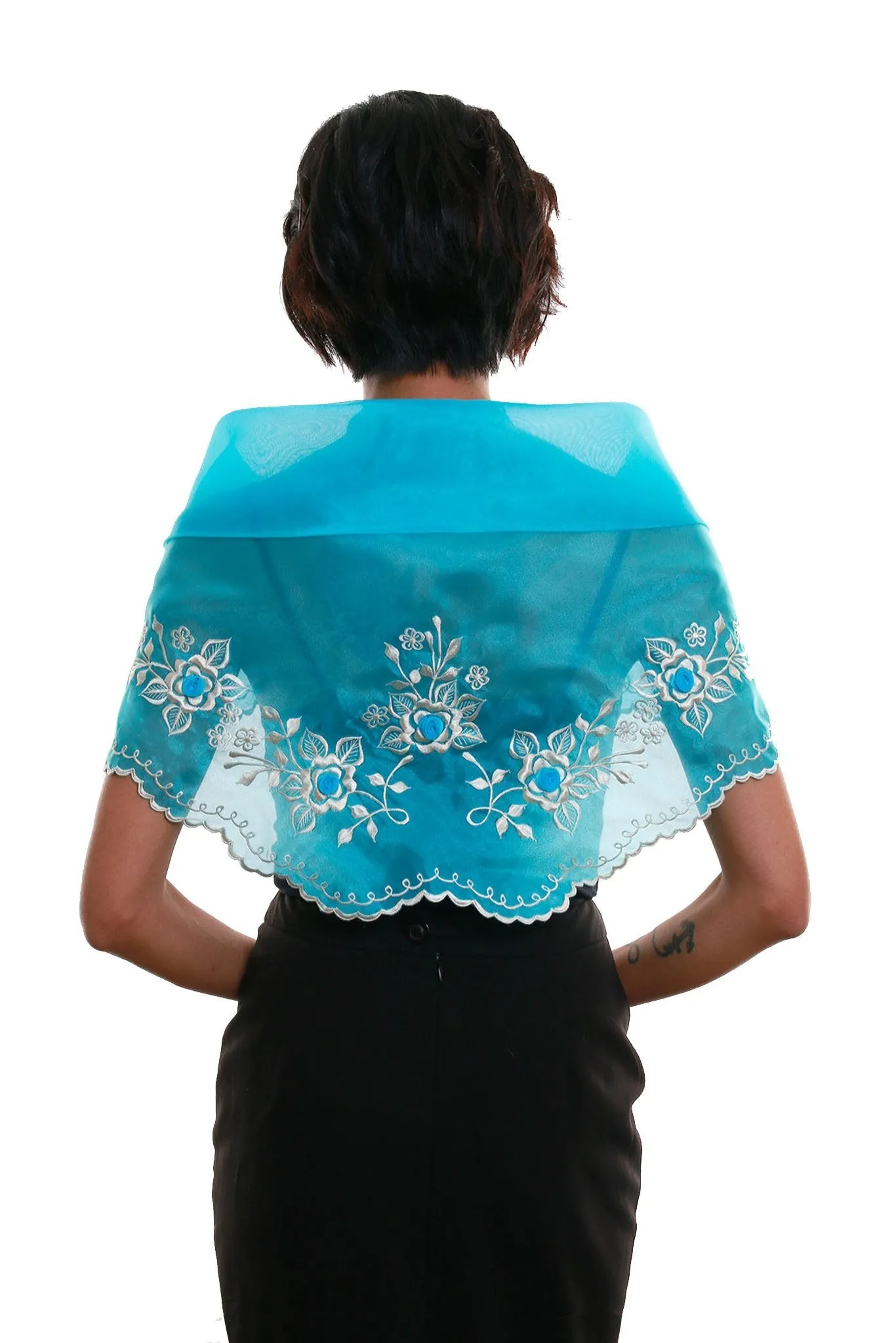 WA10 - Classic Alampay Aqua Blue - Filipiniana