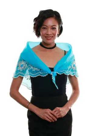 WA10 - Classic Alampay Aqua Blue - Filipiniana