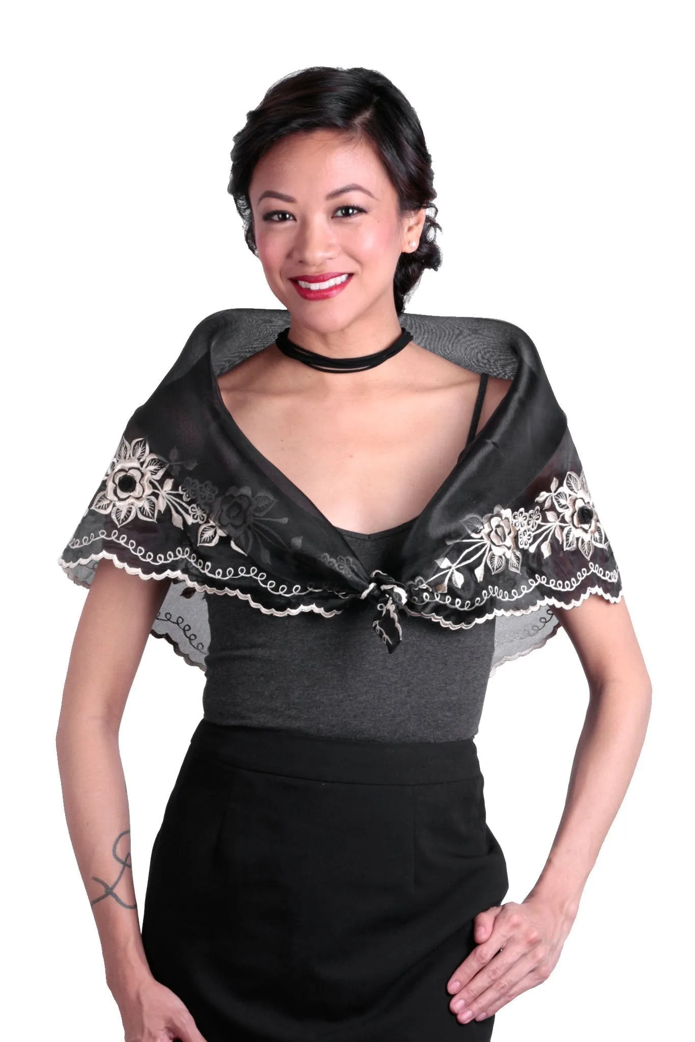 WA13 - Classic Alampay Black - Filipiniana