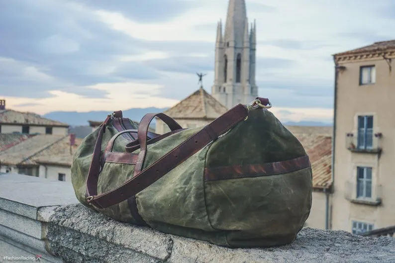 Waxed Canvas Duffle Bag Olive