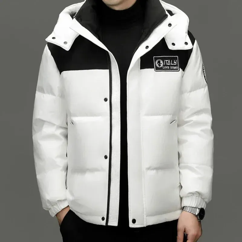 Winter New Down Jacket Men's Thick Warm White Duck Casual Coat Hooded Cold-proof Jack Clothing