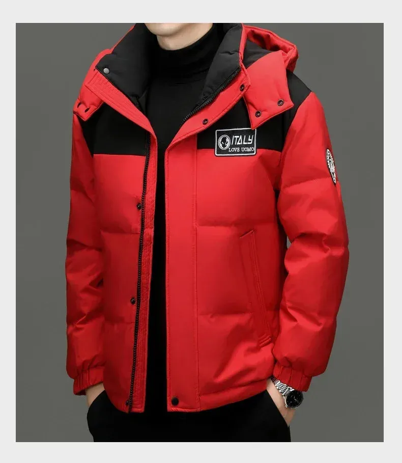 Winter New Down Jacket Men's Thick Warm White Duck Casual Coat Hooded Cold-proof Jack Clothing