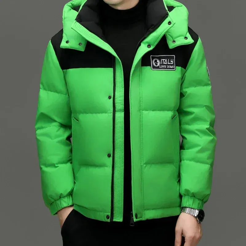 Winter New Down Jacket Men's Thick Warm White Duck Casual Coat Hooded Cold-proof Jack Clothing