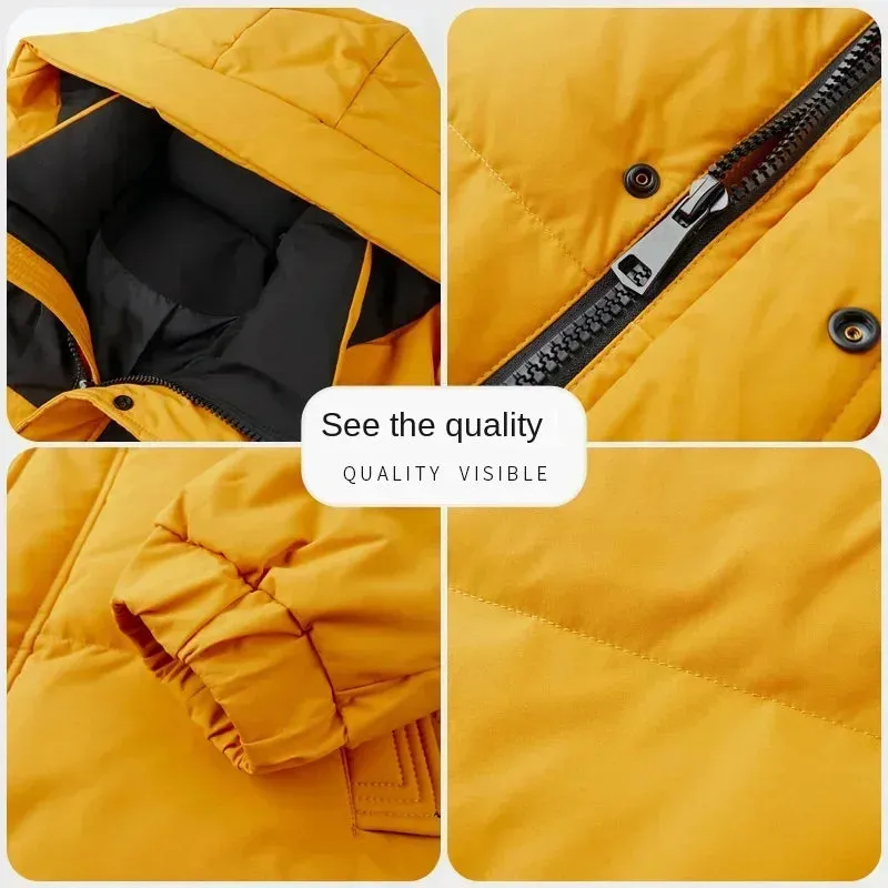 Winter New Down Jacket Men's Thick Warm White Duck Casual Coat Hooded Cold-proof Jack Clothing