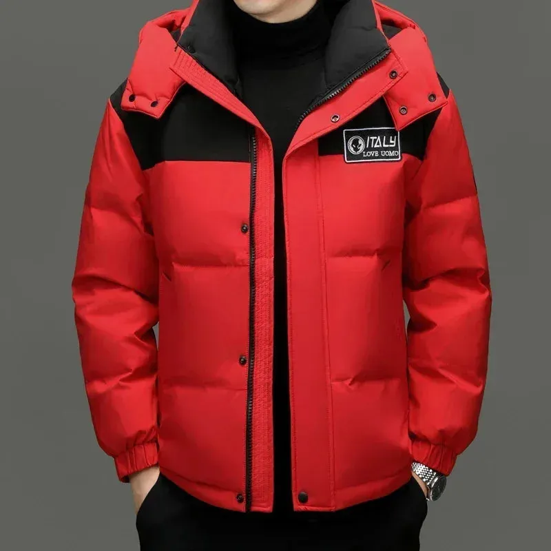 Winter New Down Jacket Men's Thick Warm White Duck Casual Coat Hooded Cold-proof Jack Clothing