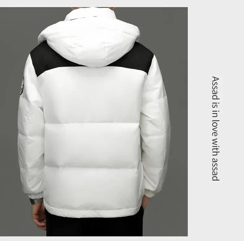 Winter New Down Jacket Men's Thick Warm White Duck Casual Coat Hooded Cold-proof Jack Clothing